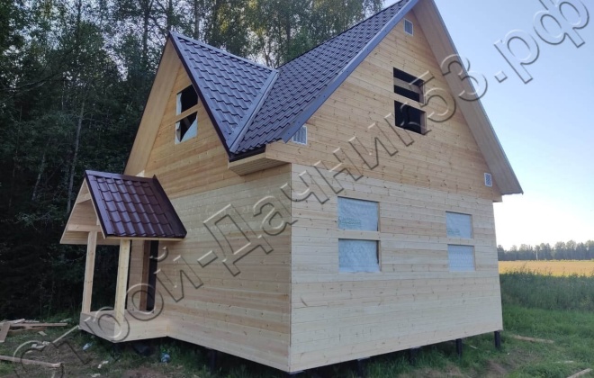 4 Каркасно-щитовой дом Д-59, 6x6м, 69.8 М², Московская область, Шаховской район, деревня Рябинки (8)